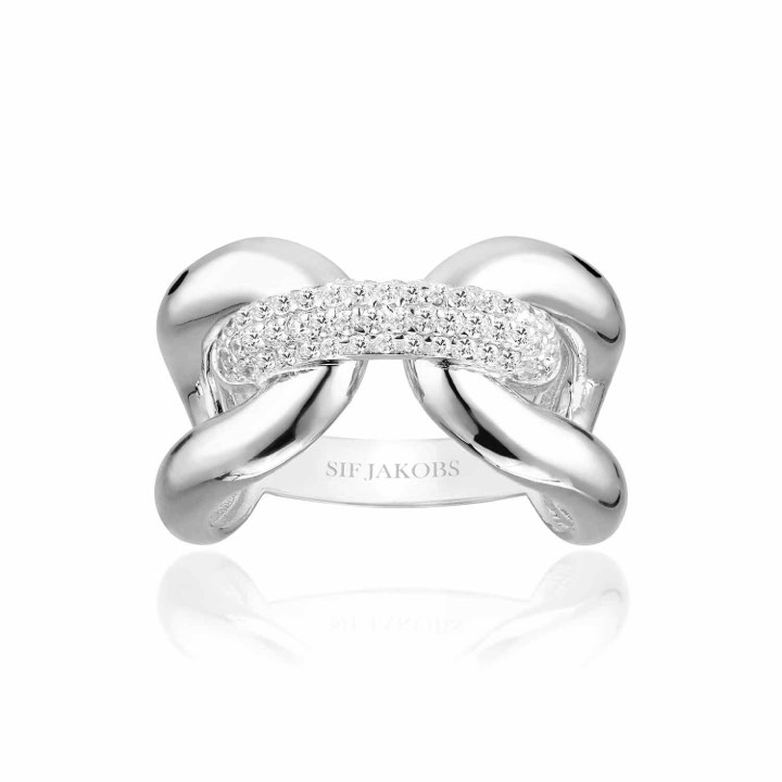 CAPRI TRE ring witte Zirkoner (Zilver) in de groep Ringen / Zilveren ringen bij SCANDINAVIAN JEWELRY DESIGN (SJ-R62016-CZ-SS)