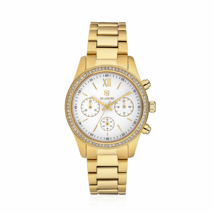 DOMENICA WATCH GOLD in de groep Accessoires / Klokken bij SCANDINAVIAN JEWELRY DESIGN (SJ-W2409-CZ-YG)