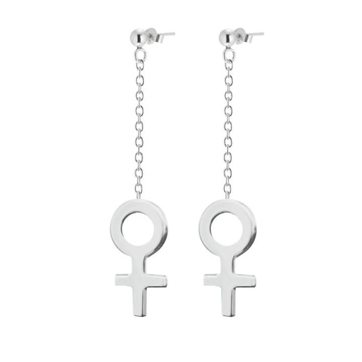 Women Unite long Oorbel Oorbel Zilver in de groep Oorbellen / Zilveren oorbellen bij SCANDINAVIAN JEWELRY DESIGN (WUE-E2M000-S)