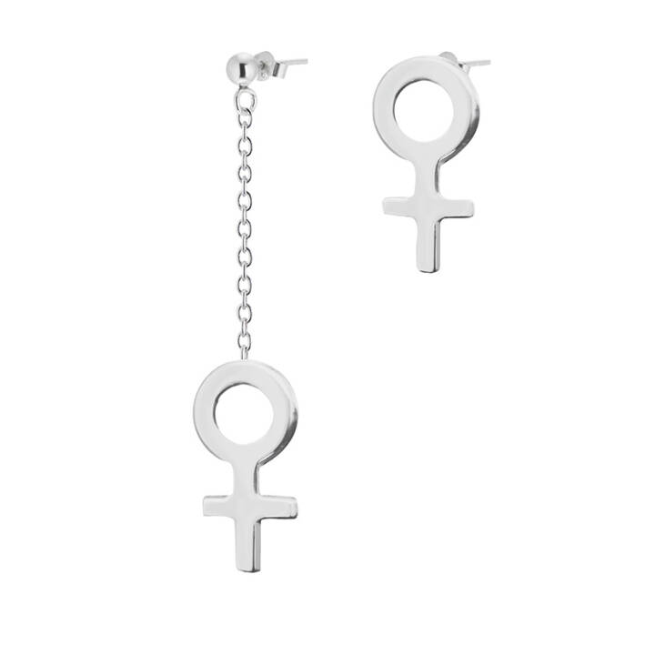 Women Unite mixed Oorbel Oorbel Zilver in de groep Oorbellen / Zilveren oorbellen bij SCANDINAVIAN JEWELRY DESIGN (WUE-E3M000-S)