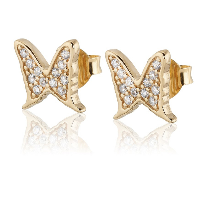Petite papillion sparkling Earrings Gold in de groep Oorbellen / Gouden oorbellen bij SCANDINAVIAN JEWELRY DESIGN (gp127)
