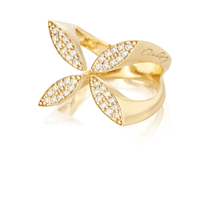 Sparkling ellipse Ring Gold in de groep Ringen / Gouden ringen bij SCANDINAVIAN JEWELRY DESIGN (gp21-R)