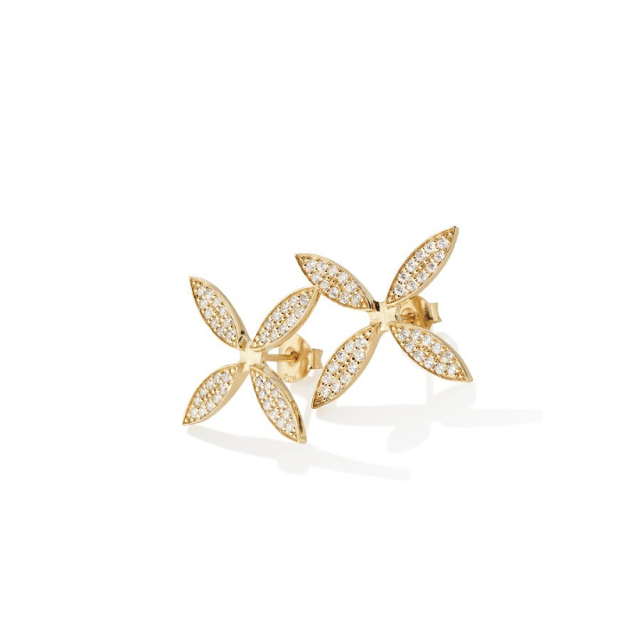 Sparkling ellipse Earrings Gold in de groep Oorbellen / Gouden oorbellen bij SCANDINAVIAN JEWELRY DESIGN (gp22)