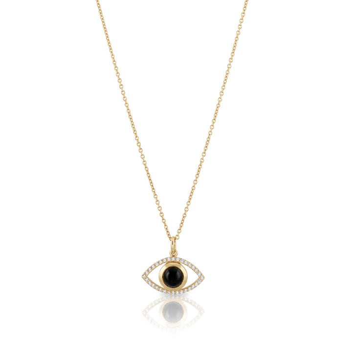 Devine eye Necklace - L (42+3cm) Gold in de groep Kettingen / Gouden kettingen bij SCANDINAVIAN JEWELRY DESIGN (gp54)