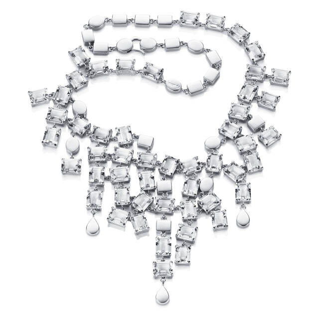 Crystal Rain Collier - Clear Kettingen Zilver