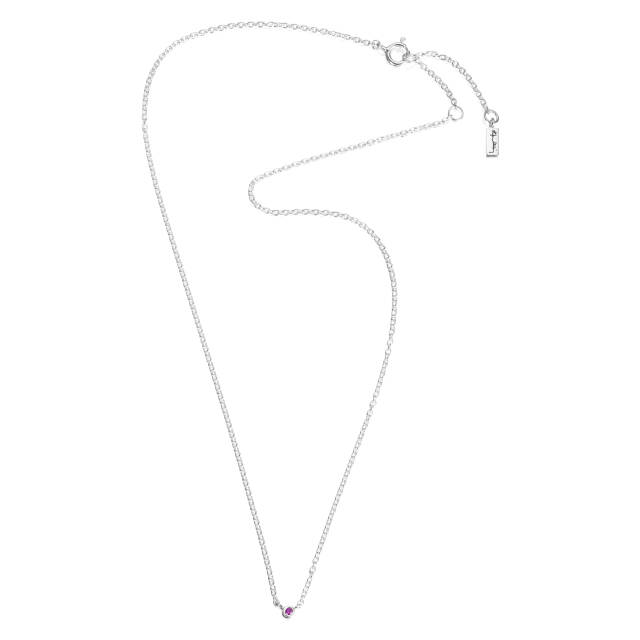 Micro Blink - Pink Sapphire Kettingen Zilver 40-45 cm