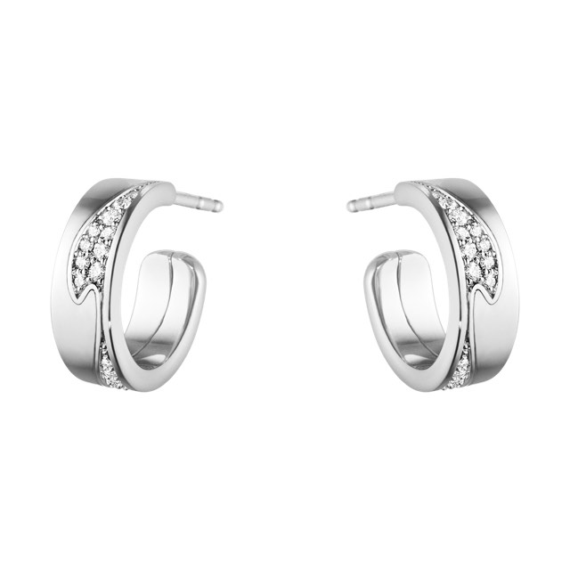 FUSION SMALL Oorbel Witgoud PAVÉ 0.18 CT