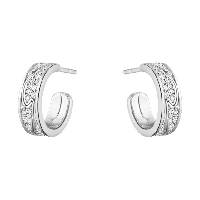 FUSION SMALL Oorbel Witgoud FULL PAVÉ 0.33 CT