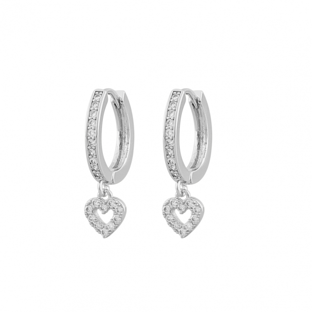 Valentina round Oorbel Zilver