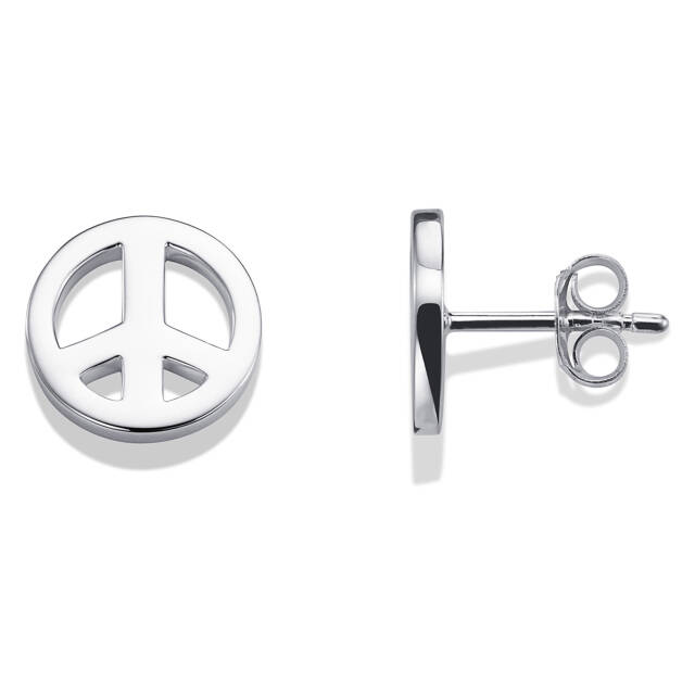 Mini Peace Oorbel Zilver