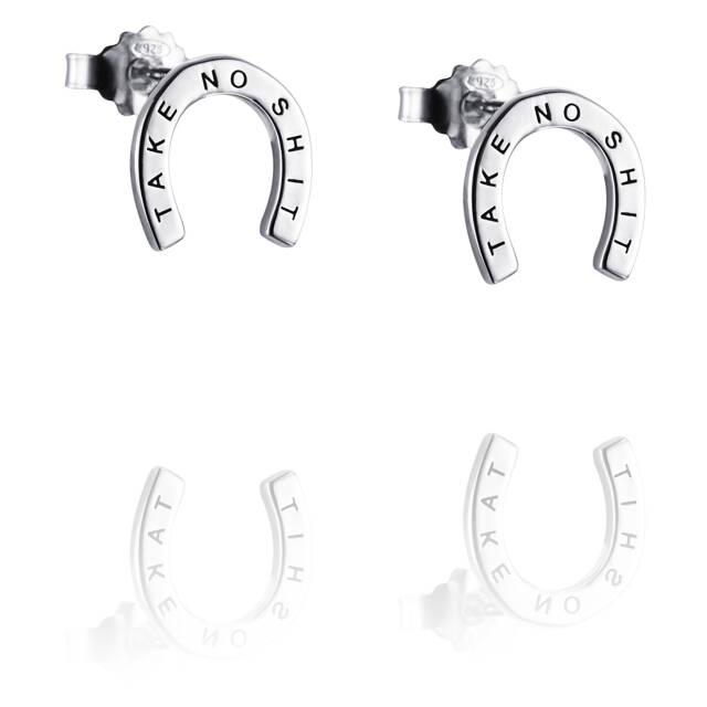 Take No Shit Oorbel Zilver