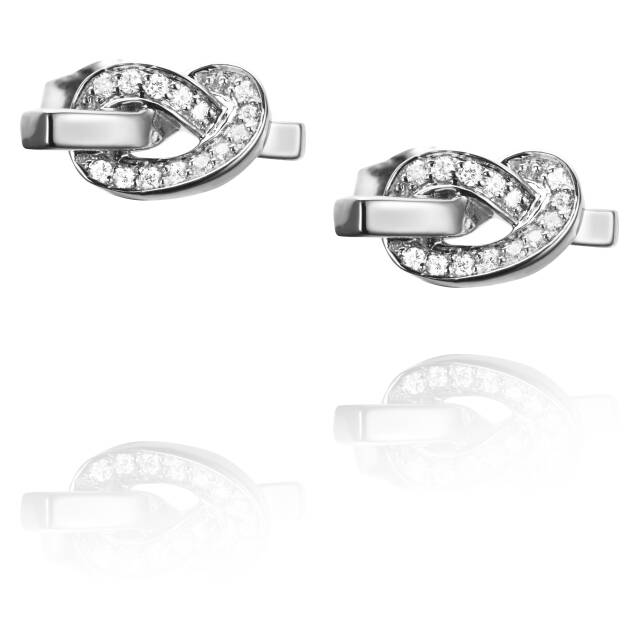 Love Knot & Stars Oorbel Witgoud