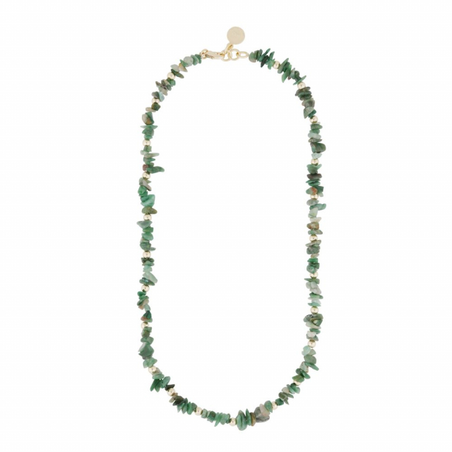 Capri stone neck gold green 42 cm