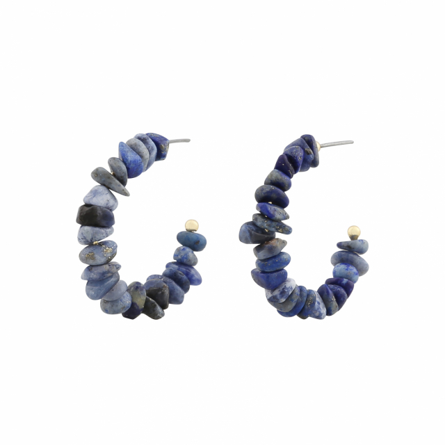 Capri oval ear gold blue