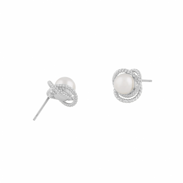 Lydia pearl ear Zilver