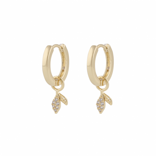 Meya Leaf Earrings Gold