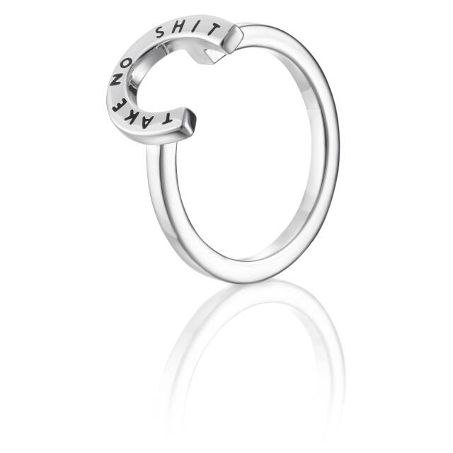 Little Take No Shit Ring Zilver