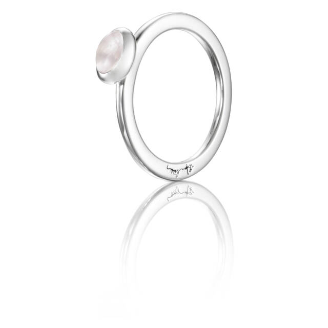 Love Bead Zilver - Rose Quartz Ring Zilver