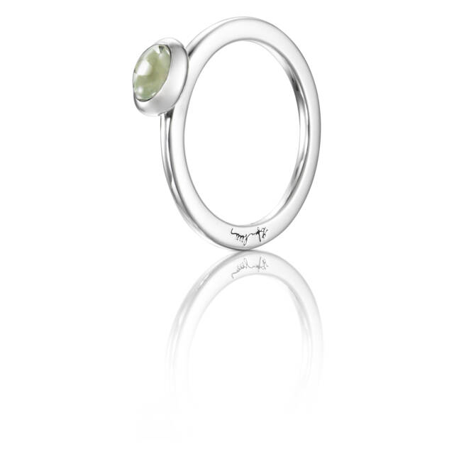 Love Bead Zilver - Green Quartz Ring Zilver