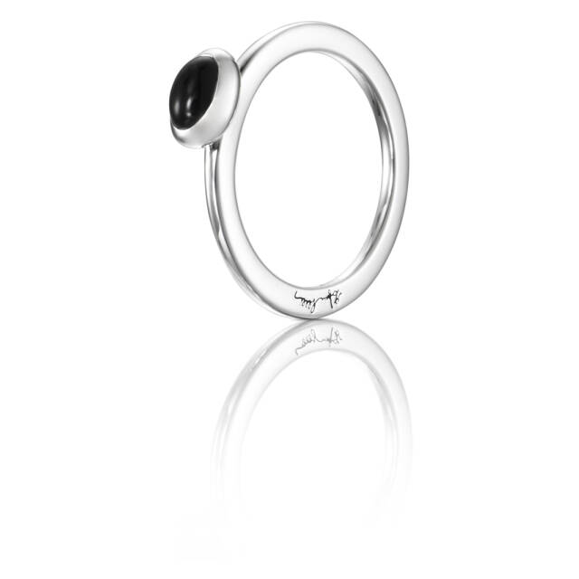 Love Bead Zilver - Onyx Ring Zilver