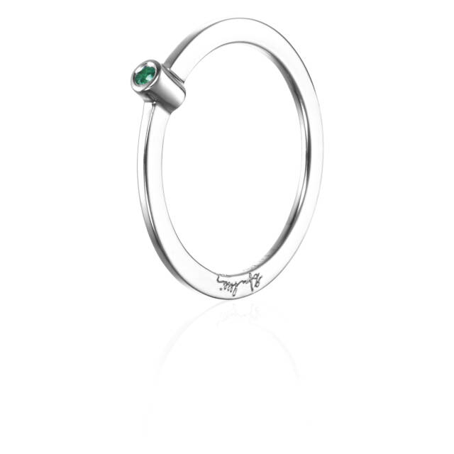 Micro Blink - Green Emerald Ring Zilver