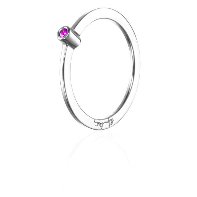 Micro Blink - Pink Sapphire Ring Zilver