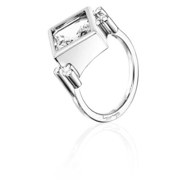 Shiny Memory - Crystal Quartz Ring Zilver