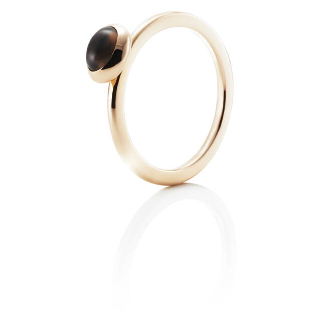 Love Bead - Smokey Quartz Ring goud