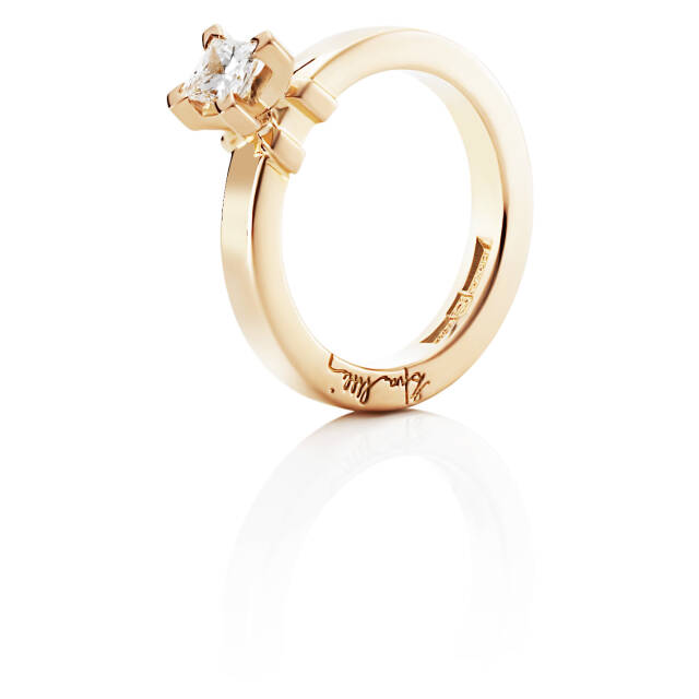 Dolce witte Princess 0.40 ct diamant Ring goud