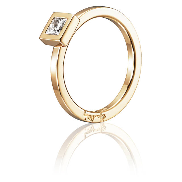 Princess Wedding Thin 0.30 ct diamant Ring goud