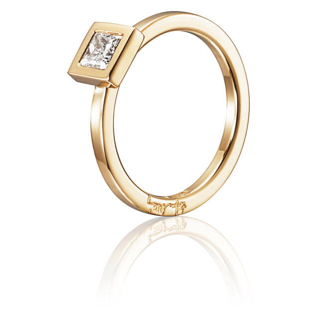 Princess Wedding Thin 0.40 ct diamant Ring goud