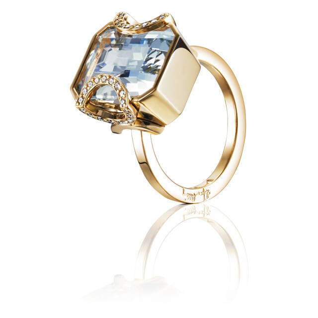 Little Magic Star - Aquamarine Ring goud