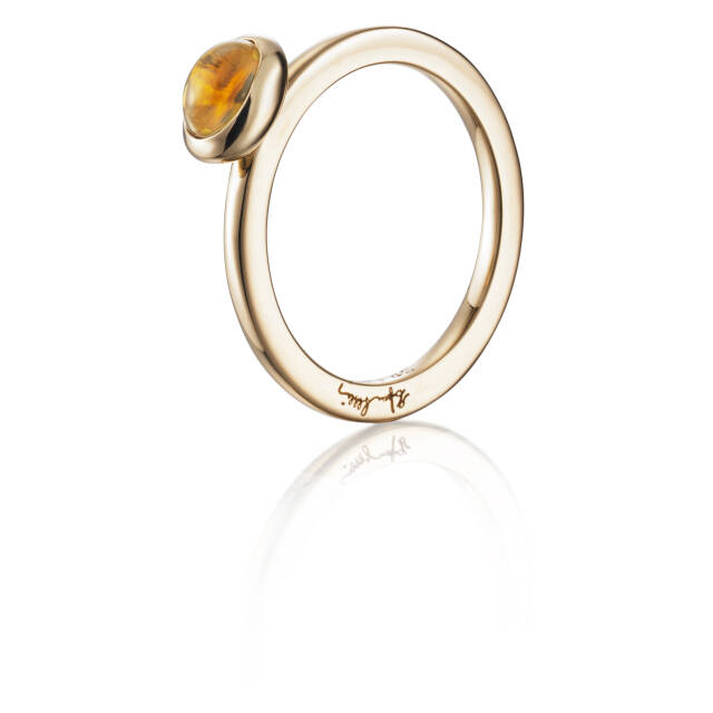 Love Bead - Citrine Ring goud