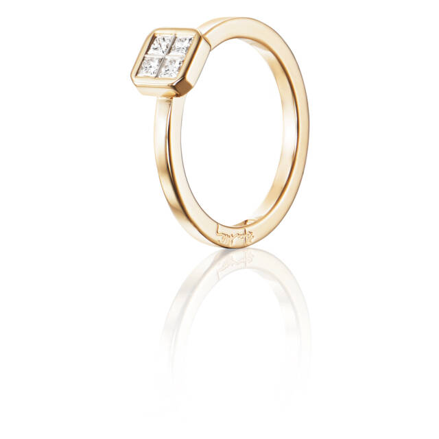 4 Love 0.20 ct diamant Ring goud