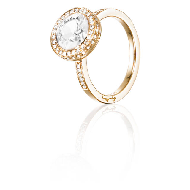 Halo - Crystal Quartz Ring goud