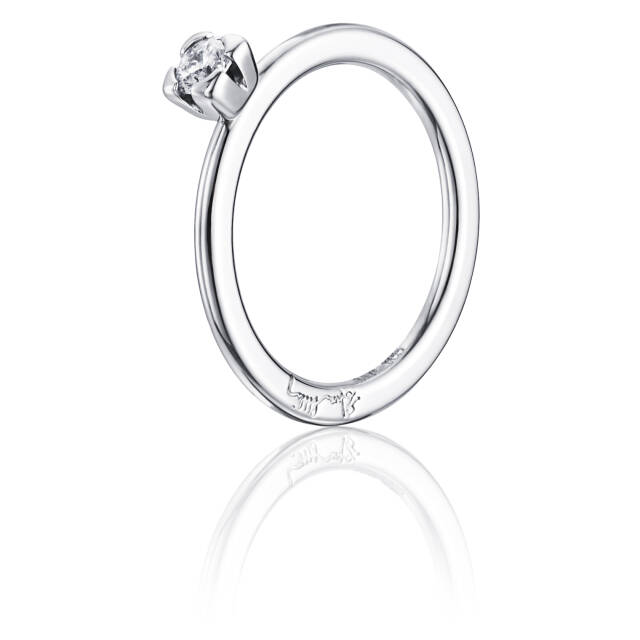 Love Bead Wedding 0.19 ct diamant Ring Witgoud