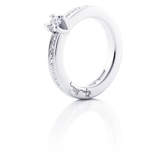 Heart To Heart 0.19 ct diamant Ring Witgoud