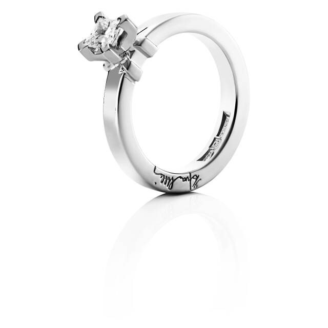 Dolce witte Princess 0.40 ct diamant Ring Witgoud