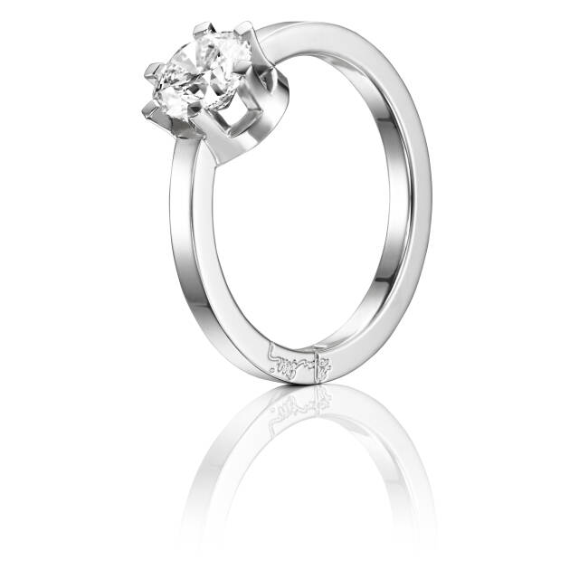 Crown Wedding 1.0 ct diamant Ring Witgoud