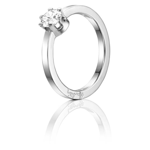 Crown Wedding 0.50 ct diamant Ring Witgoud