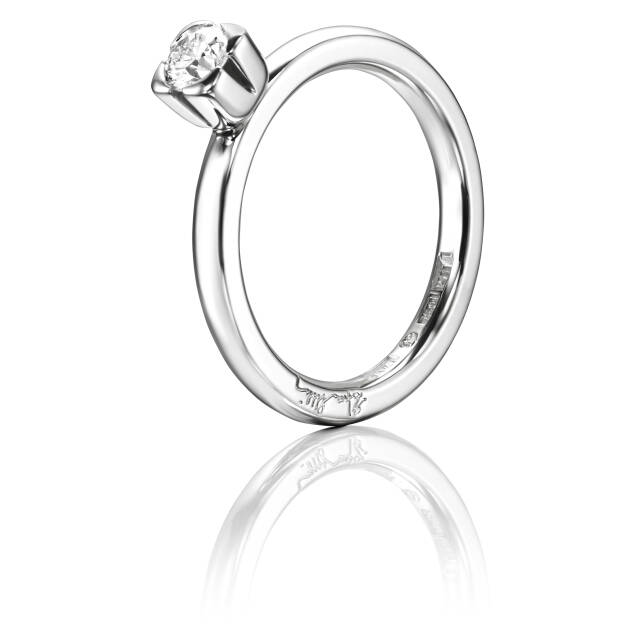 Love Bead Wedding 0.30 ct diamant Ring Witgoud