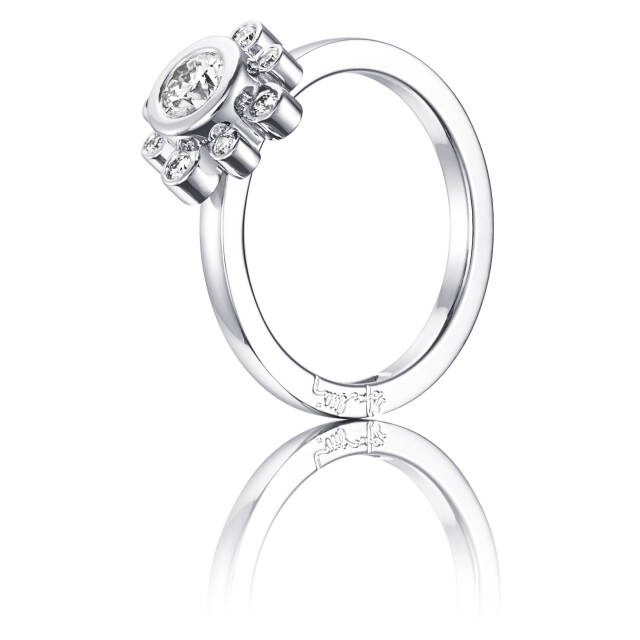 Sweet Hearts Crown 0.30 ct diamant Ring Witgoud