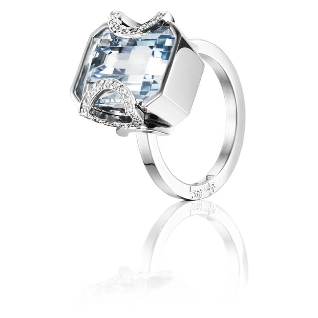 Little Magic Star - Aquamarine Ring Witgoud