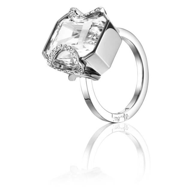 Little Magic Star - Crystal Quartz Ring Witgoud