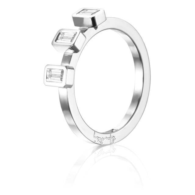 Baguette Wedding 0.30 ct diamant Ring Witgoud