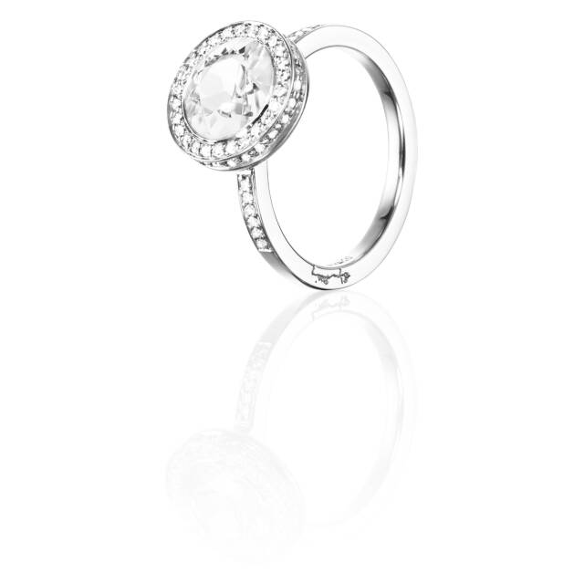 Halo - Crystal Quartz Ring Witgoud