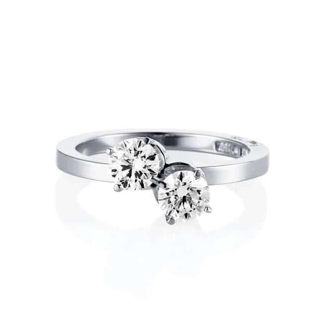 Twin Star Ring Witgoud