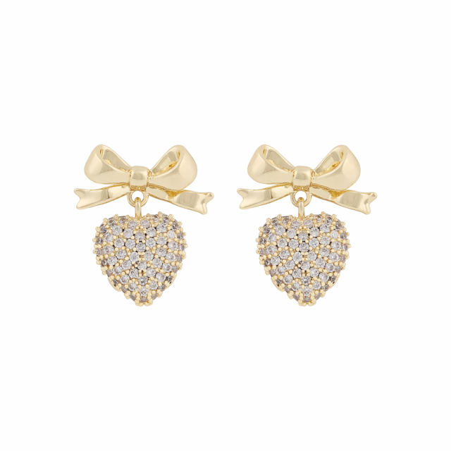 Stina heart pendant earrings Gold