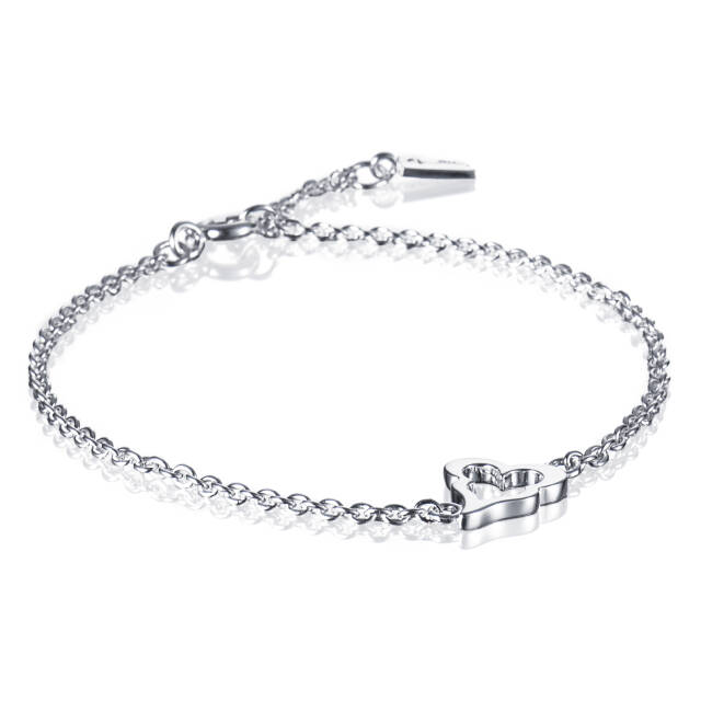 Mini Crazy Heart Armbanden Zilver 17-19 cm