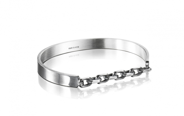 Chain Chain Cuff - Black Bracelet Zilver
